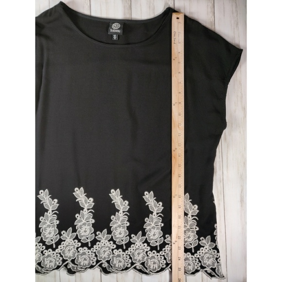 Bobeau black dolman embroidered top d41 - Picture 5 of 8
